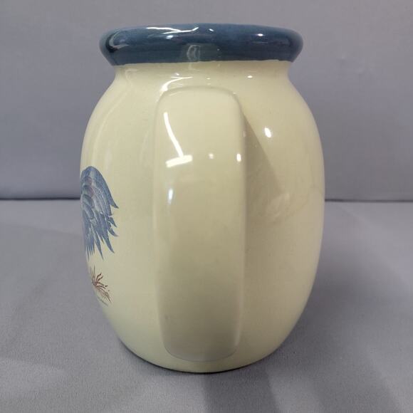 Vintage Rooster Farmhouse Vase Pitcher Jug 1983 Ceramic Handle 6" by Jacaman - Picture 4 of 12
